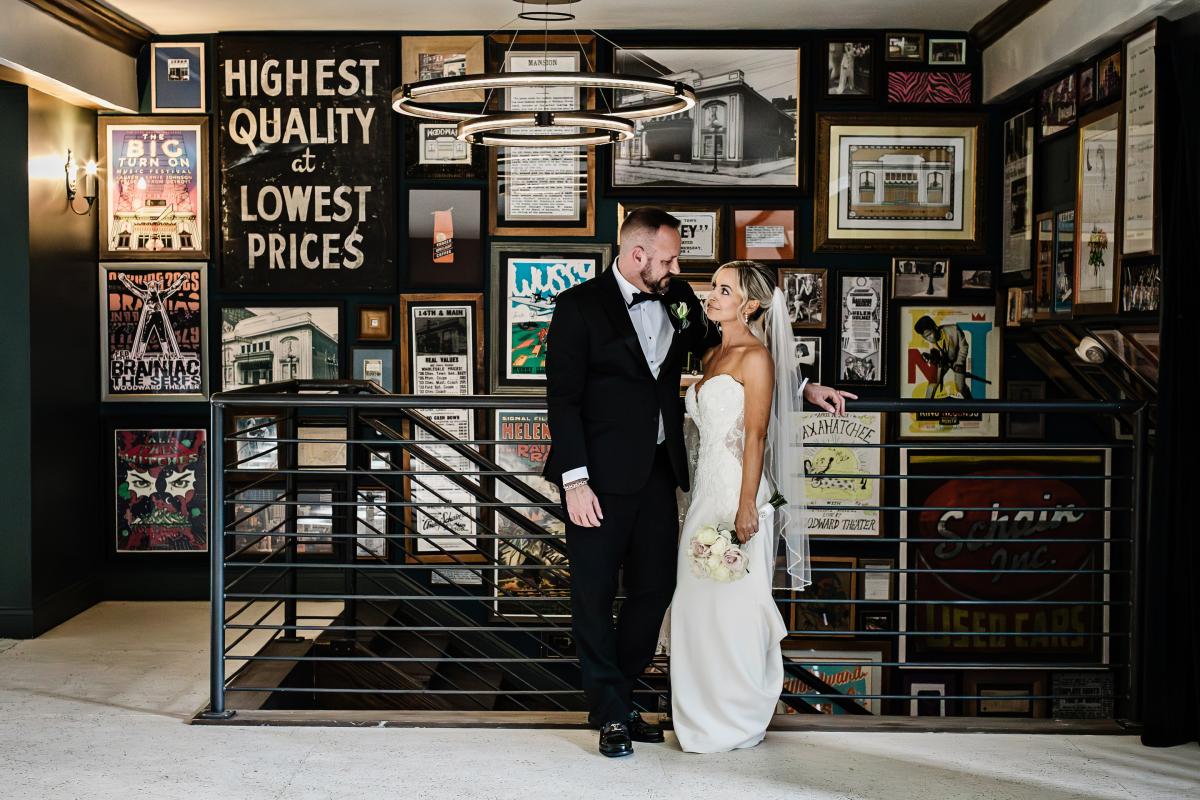Inside the Gallery Wall at The Woodward Theater Wedding Venue